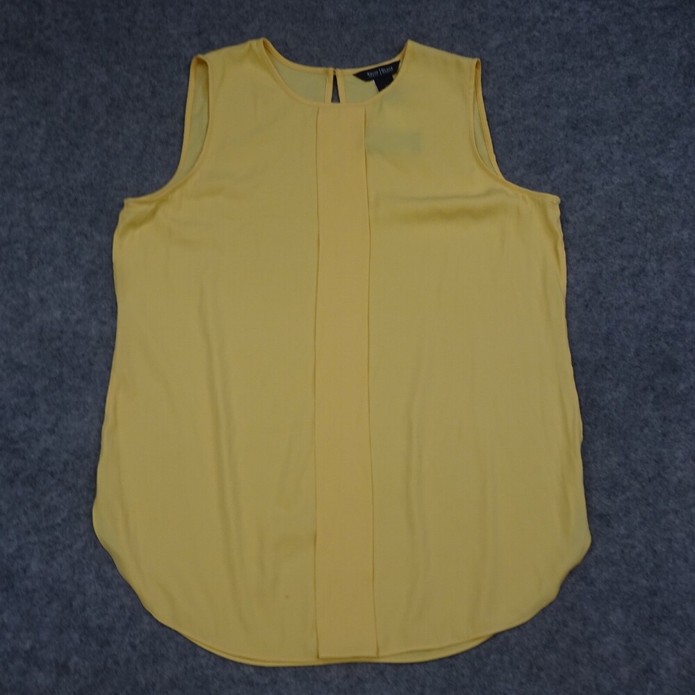 White House Black Market Top Womens Medium M Yellow Sleeveless Pullover Blouse